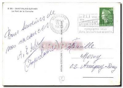 Saint-Palais-sur-Mer — Le Pont de la Corniche — ARUM-ÉDITIONS — Verso