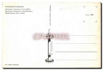 Rotterdam — Panorama Euromast — euro color cards / europhil N.V. n°7300 — Verso