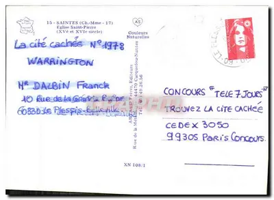 Saintes - Kościół św. Piotra — XV i XVI wiek — Arnaud Frères, Wydawcy, N°108/1 — Rewers