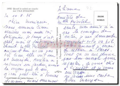 Wyspa Oléron — zachód słońca nad zamkiem — wydawnictwo PIERON, nr 3492 — Rewers