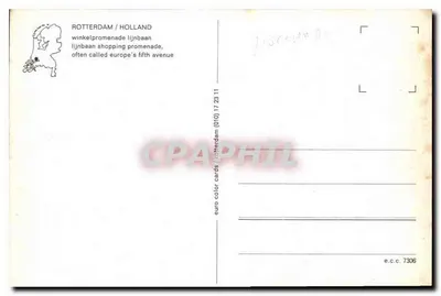 Rotterdam / Holanda — IJnbaan shopping promenade, frequentemente chamada de avenida da Europa — e.c.c. 7306 — Verso