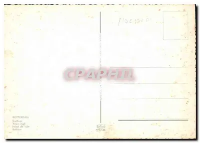 Rotterdam — Hotel de Cidade — editor Rydare, n° 571/118 — Verso