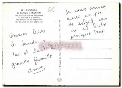 Lourdes — Bazylika i Esplanada — Wydawca Edlyx — Rewers