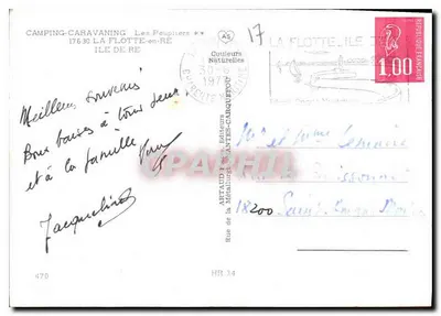 Camping-Caravaning Les Peupliers — La Flotte-en-Ré — editor Couleurs Naturelles, n°470 — Verso