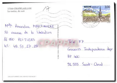 Châtelaillyon Plage — Kasyno, w nocy — Wydawnictwo Europ — Rewers