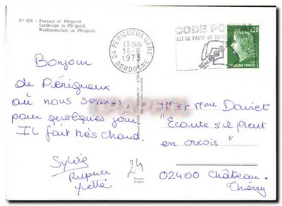 Paisagem no Périgord — N° 658 — Editor — Verso