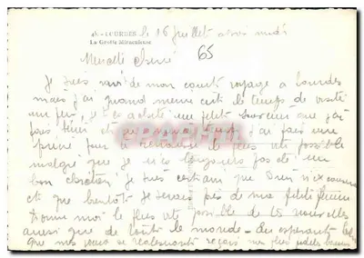 A Grotta Milagrosa — Lourdes — editor A. Fontaine, n°45 — Verso