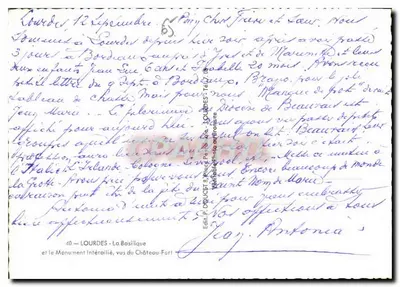 Lourdes — Bazylika i Pomnik Interalliowy, widok z Fortu — Edlux — Rewers