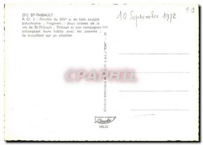 St-Thibault — Fragmento de retábulo do século XIV — Impressor Combiel — Verso