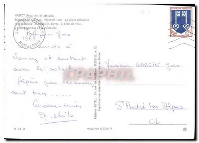 Nancy — Antiga capital do ducado da Lorena — Edições ESTEL — Verso