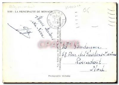 Monaco - De Tuinen van het Casino — Franse Uitgaven — Achterkant