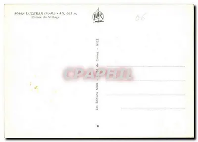 Luceram (A.M.) — Wejście do Wioski — Wydawnictwo MAR, Nice — Rewers