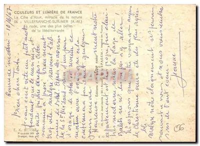 Villefranche-sur-Mer — vista da baía — Edições Jean-Jaurès — Verso