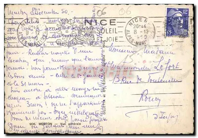 Menton — Widok ogólny — Wydawca Gilletta, nr 906 — Rewers