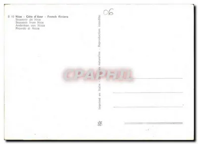 Nice - Ricordo di Nice - n° B 10 — Verso
