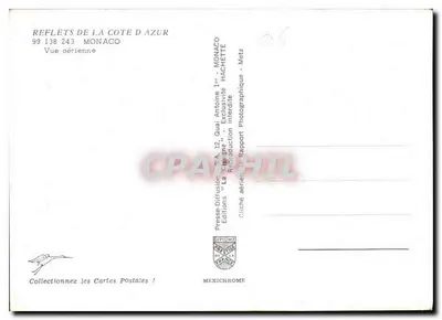 Monako — Widok z lotu — Hachette, n° 99.138 243 — Rewers