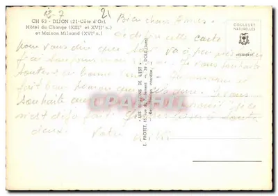 Hôtel du Change i Dom Milsand — Dijon — Éditions de Lest — Rewers