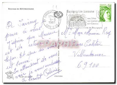 Souvenir Burgundii — Kolekcja widoków (Autun, Chalon-sur-Saône, Beaune, Montbard, Semur-en-Auxois, Tournus, Mâcon, Dijon) — Wydawca nie widoczny — Rewers
