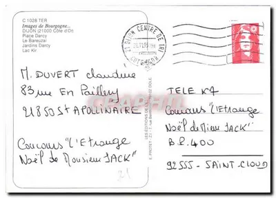 Dijon — bairros e paisagem — Imagens da Borgonha, C 1028 TER — Verso