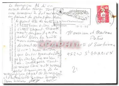 Estátua da Virgem com o Menino — Abadia Cisterciense de Fontenay — Éditions Piché — Verso