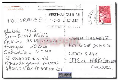 Fonte do velho Toulouse — cabeça de leão — editor Résidence Garannie La Belle — Verso