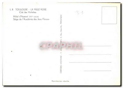 Toulouse - A Cidade Rosa - Hotel d'Assezat (século XVI) — Sede da Académie des Jeux Floraux — Verso