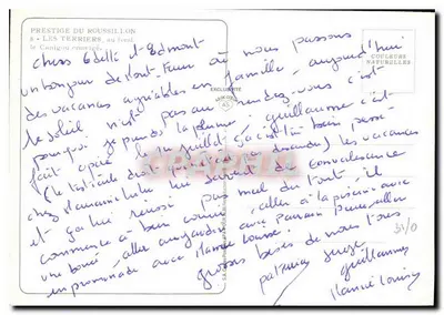 Ille sur Tet — paysage de falaises et montagnes enneigées — Verso