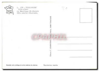 La Basilica di San Sernin — Toulouse — Éditions F. LOUBATIERES — Verso