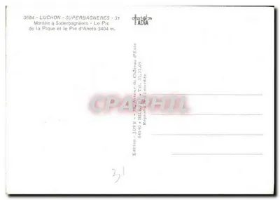 Wspinaczka na Superbagnères — Wierzchołek Aneto 3404 m — Édition Jove, Luchon — Rewers