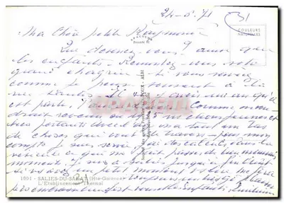 Vila em Salies-du-Salat — Estabelecimento Termal — Sociedade dos Estabelecimentos Terapêuticos de Albi — Verso