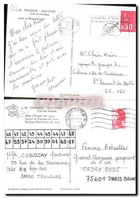 Toulouse — Città Rosa — CRAPHIL — Verso