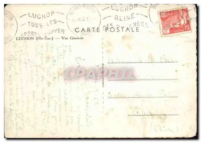 Luchon (Hte-Garonne) — Ogólny widok — Wydawca: Luchon Sports d'Hiver — Rewers