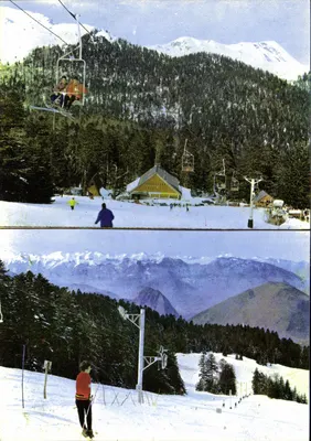 Centro de montanha verão-inverno do Mourtis — Teleférico do Tuc de l'Étang, o chalé comunal, as pistas — Éditions d'Art Toulouse