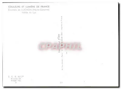 Vale do Lys — Proximidades de LUCHON (Haute-Garonne) — Editor Yvon — Verso