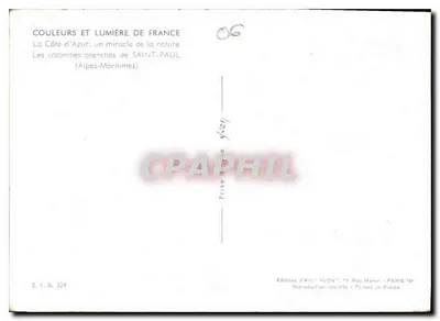 Białe gołębie z SAINT-PAUL — (Alpes-Maritimes) — Wydawnictwo Art YVON — Rewers