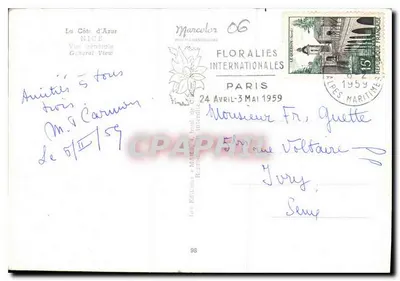 Ogólny widok Nicei — Costa Brava — wydawca Marcelor n°06 — Rewers