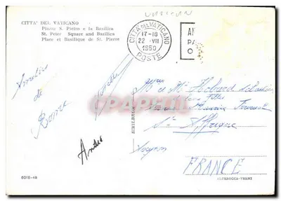 Praça São Pedro e a Basílica São Pedro — Vaticano — editor Similbrom, n° 6018-49 — Verso