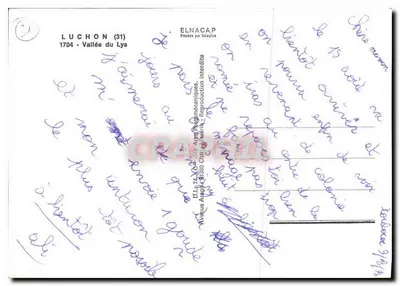 Vale do Lys — Luchon (31) — Editor Elnacap — Verso