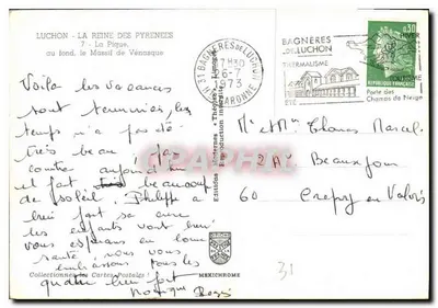 Luchon - Królowa Pirenejów — La Pique, w tle Massif de Vénasque — Wydawnictwo Modern — Rewers