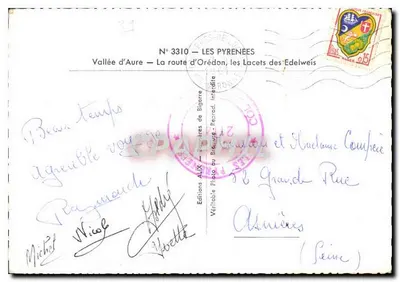 Vale de Aure — A estrada de Oredon, os Curvas das Edelweiss — Edições Alix, N° 3310 — Verso