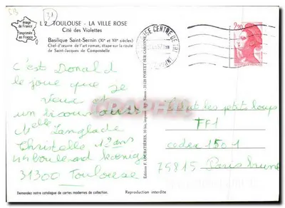 Toulouse - A Cidade Rosa — Basílica de São Sernim (séculos XI e XII) — Edições F. Loubateres — Verso