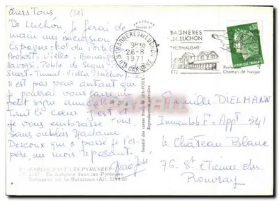 Vista delle Alpi — Bagnères-de-Luchon — Editore: E. Parcolant — Verso