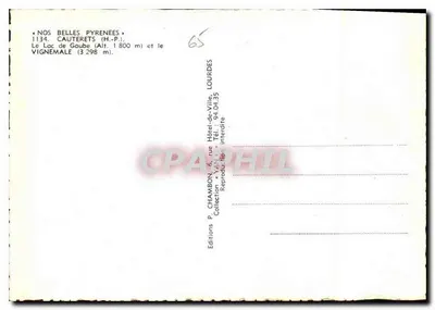 Jezioro Gaube i Vignemale — Cauterets (H.-P.) — Éditions P. Chambon — Rewers