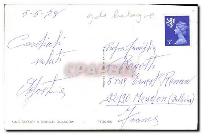 Puente George V — Glasgow — editor PT35265 — Reverso