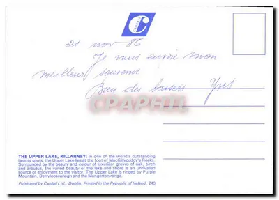 Het bovenste meer, Killarney, Co. Kerry, Ierland — Cardalli Ltd. — n°240 — Achterkant