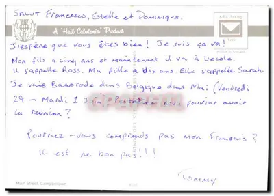 Campbelltown — rua principal com campanário — Affis Stamp — Verso