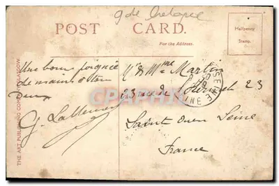 Calton Hill — vista panorâmica com monumentos — The Art Publishing Company, Glasgow — Verso