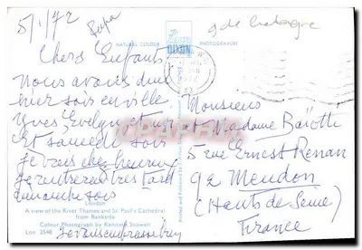 Widok rzeki Tamizy i katedry Świętego Pawła — Londyn — Fotografii Kennetha Scowena, nr 2548 — Rewers
