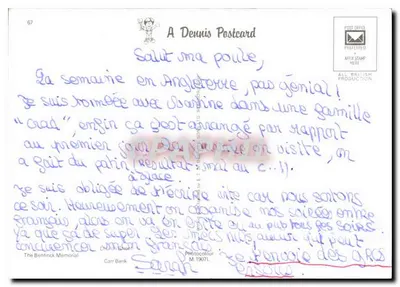 Mansfield — widok z placu z pomnikiem Bentineck i handlową ulicą — A Dennis Postcard — Rewers