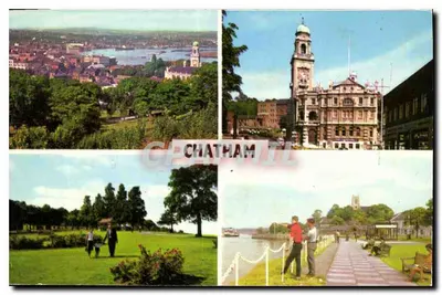 Chatham — vista panorâmica, town hall, jardins e quai — editor Colourmaster International